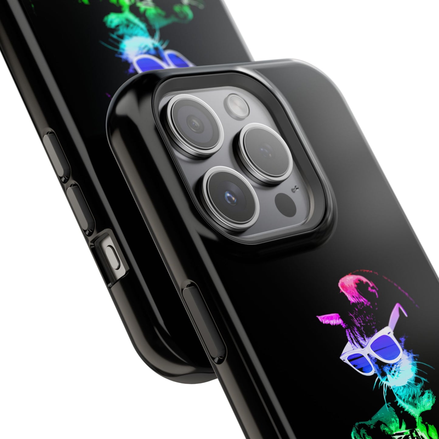iPhone Case - Retro Rainbow DJ Kitty - MagSafe