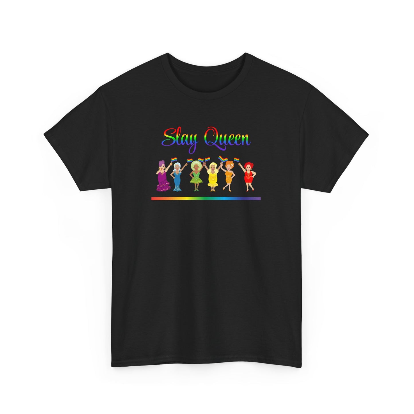 Pride Celebratory Drag Queen Tee - Slay Queen, Unisex Cotton Tee, LGBTQ+ Apparel