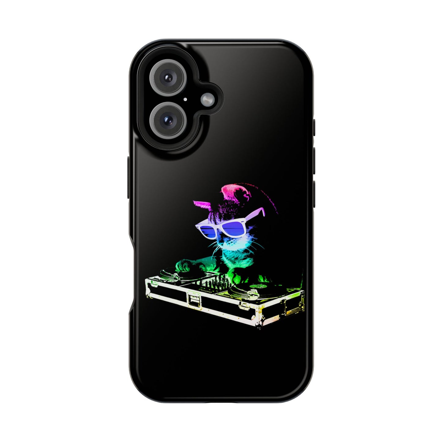 iPhone Case - Retro Rainbow DJ Kitty - MagSafe