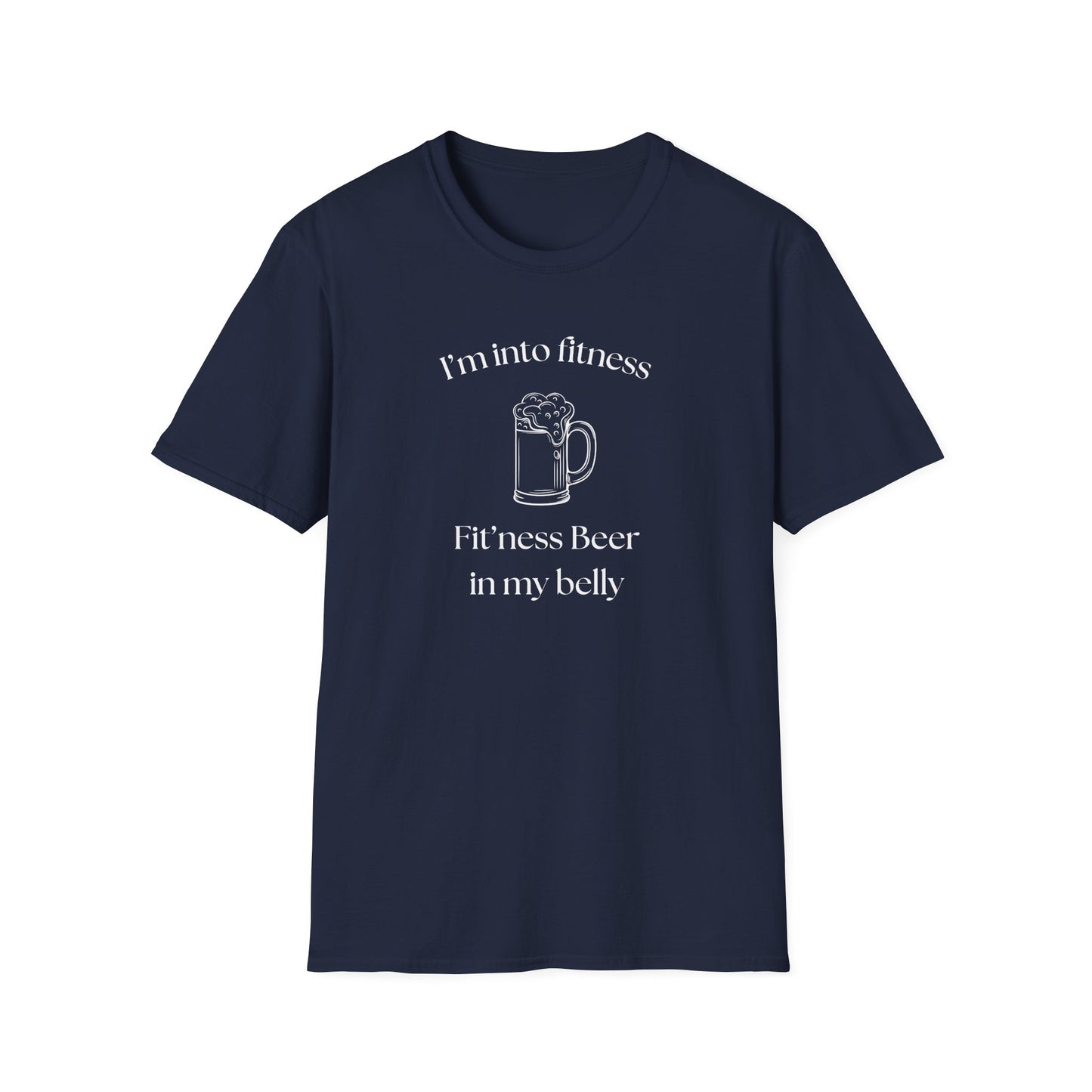 Fitness Beer Unisex Softstyle T-Shirt, Funny Beer Lover Shirt, Gift for Dad, Fitness Humor Tee, Casual Summer Wear, Gym Shirt