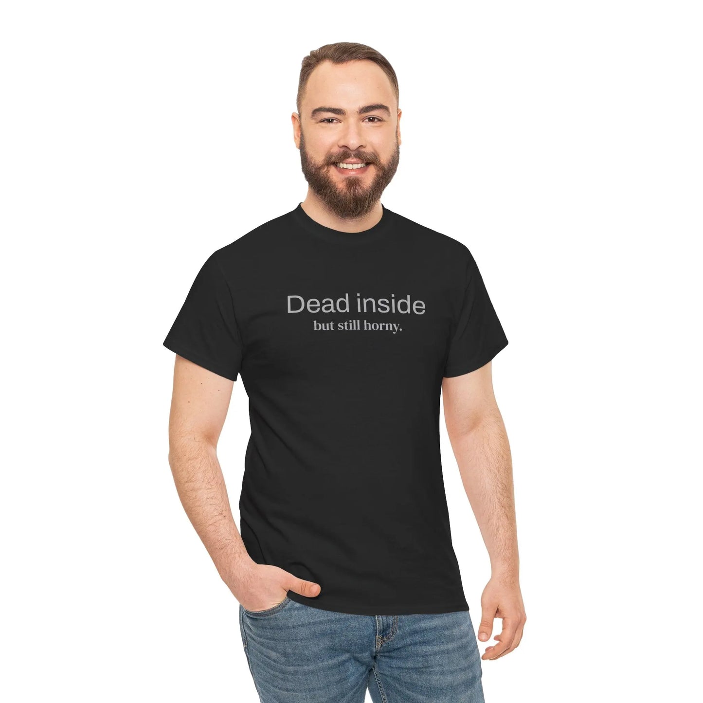 Funny Dead inside but still horny Unisex Heavy Cotton Tee