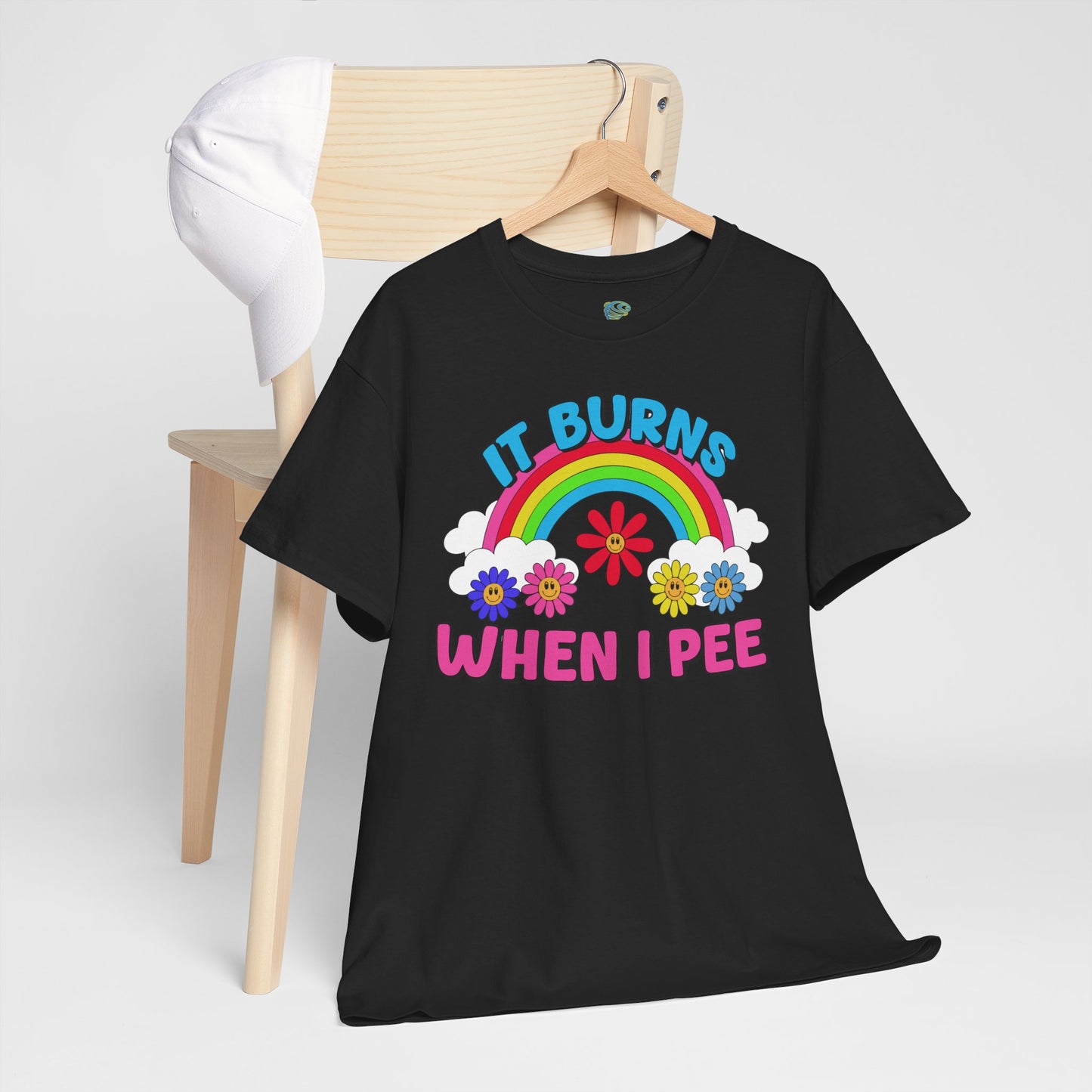 Funny It Burns When I Pee T-Shirt, Unisex Heavy Cotton Tee, Joke Tee, Gag Gift Shirt, Humor Top