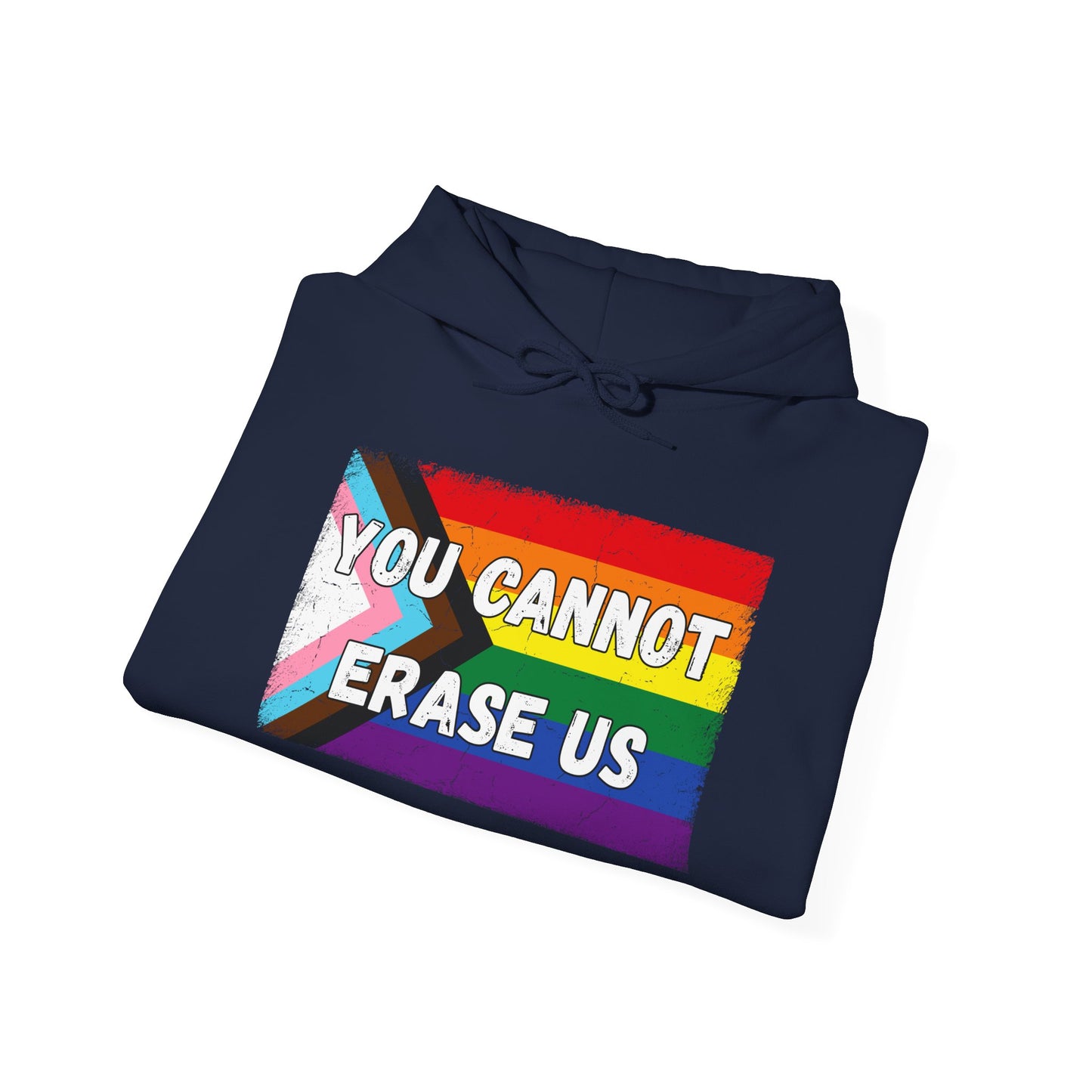 Pride Message Hoodie, LGBTQ+ Sweater, You Cannot Erase Us Sweatshirt, Unisex Hooded Sweatshirt, Inclusive Apparel