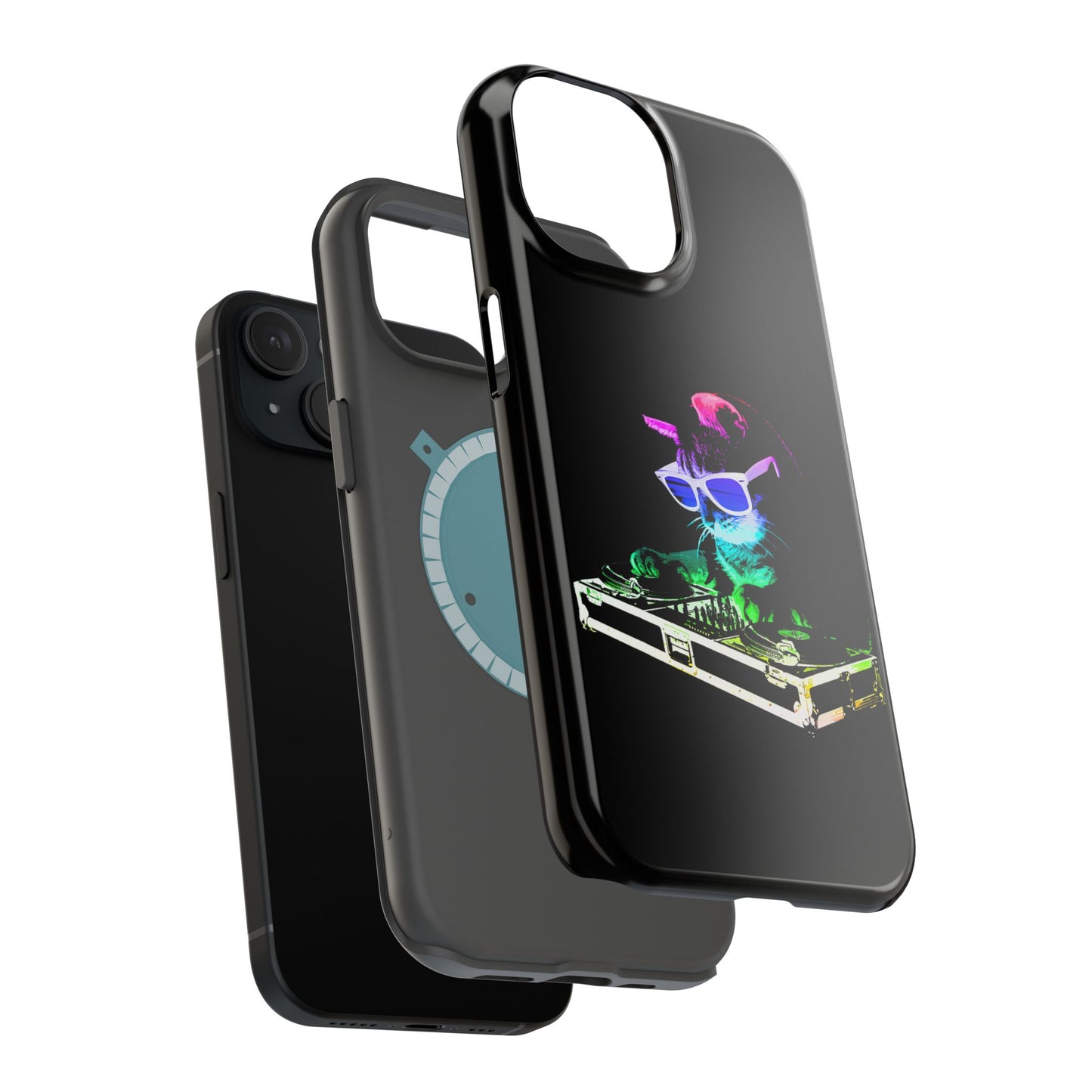 iPhone Case - Retro Rainbow DJ Kitty - MagSafe