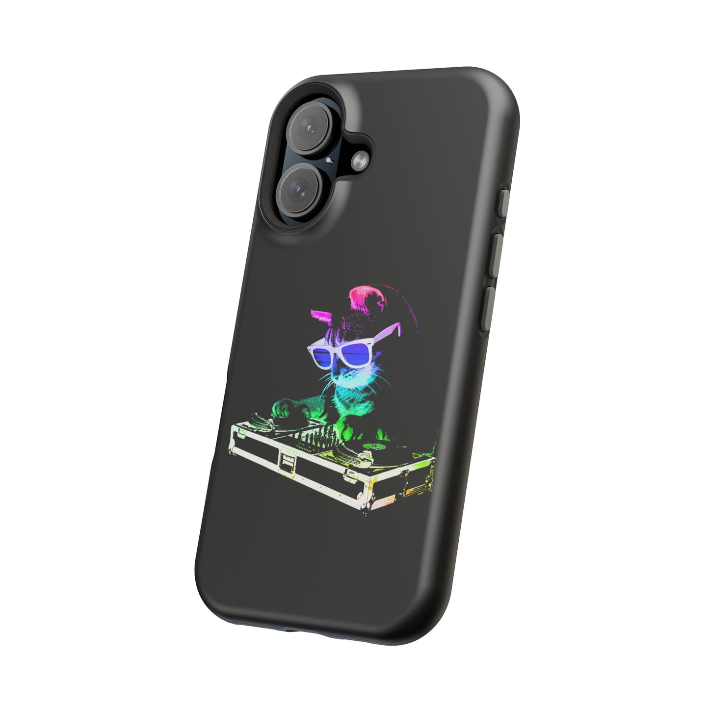iPhone Case - Retro Rainbow DJ Kitty - MagSafe