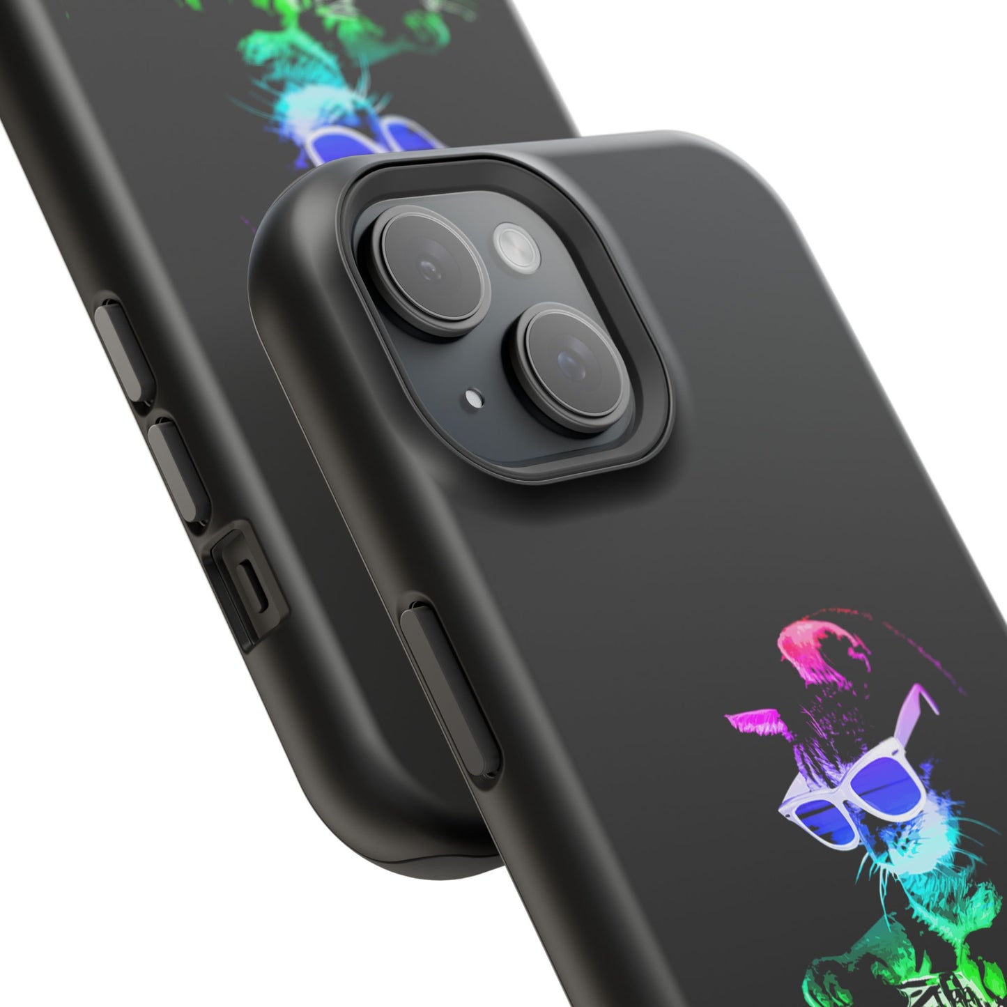 iPhone Case - Retro Rainbow DJ Kitty - MagSafe