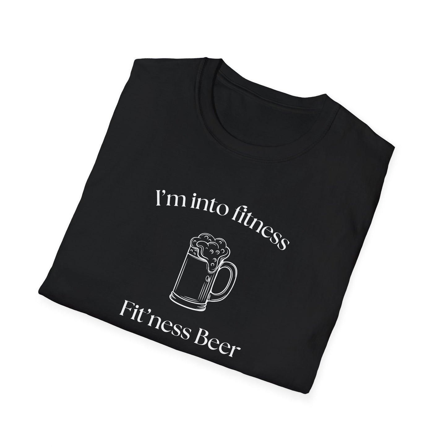 Fitness Beer Unisex Softstyle T-Shirt, Funny Beer Lover Shirt, Gift for Dad, Fitness Humor Tee, Casual Summer Wear, Gym Shirt