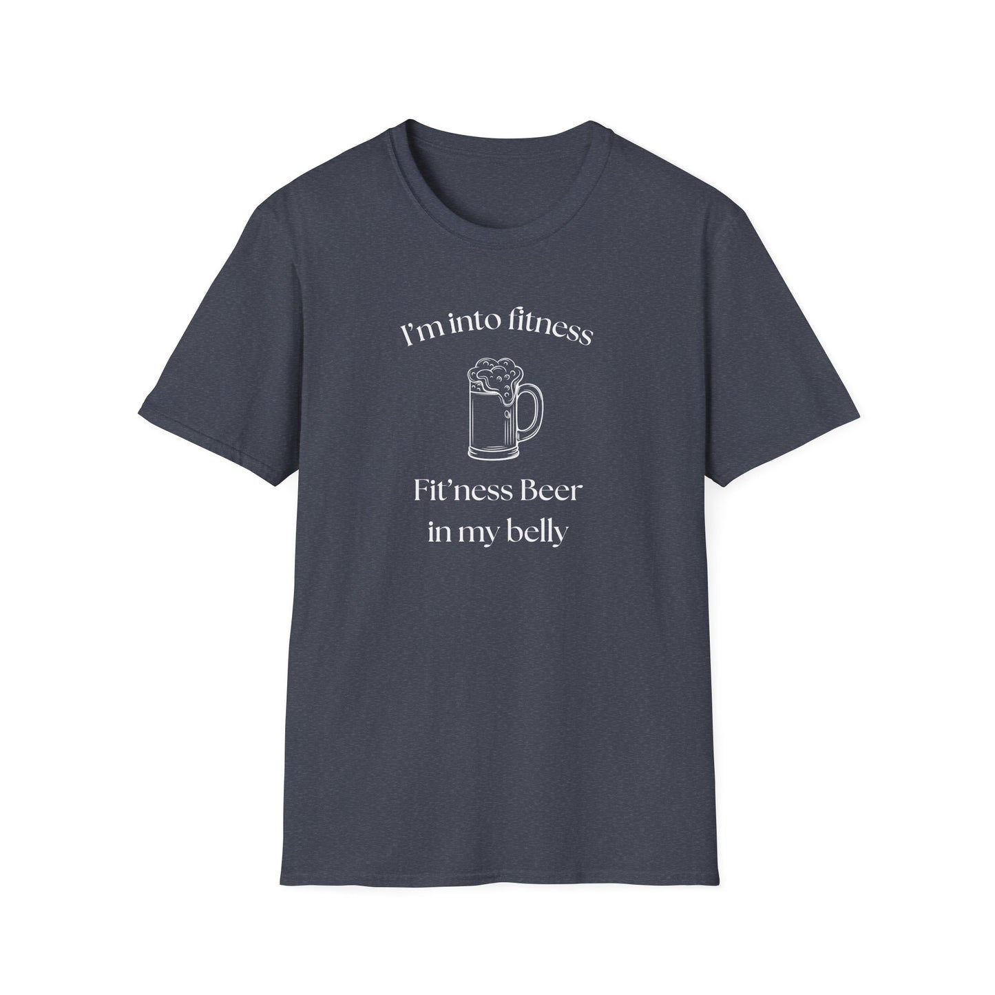 Fitness Beer Unisex Softstyle T-Shirt, Funny Beer Lover Shirt, Gift for Dad, Fitness Humor Tee, Casual Summer Wear, Gym Shirt
