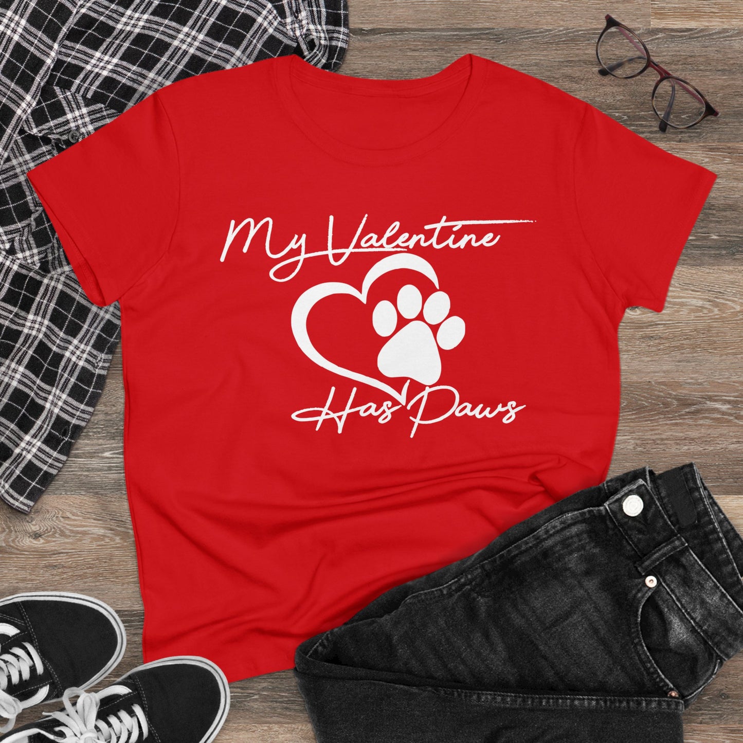 Dog Lover Women's T-Shirt - Valentine's Day 'My Valentine Has Paws'