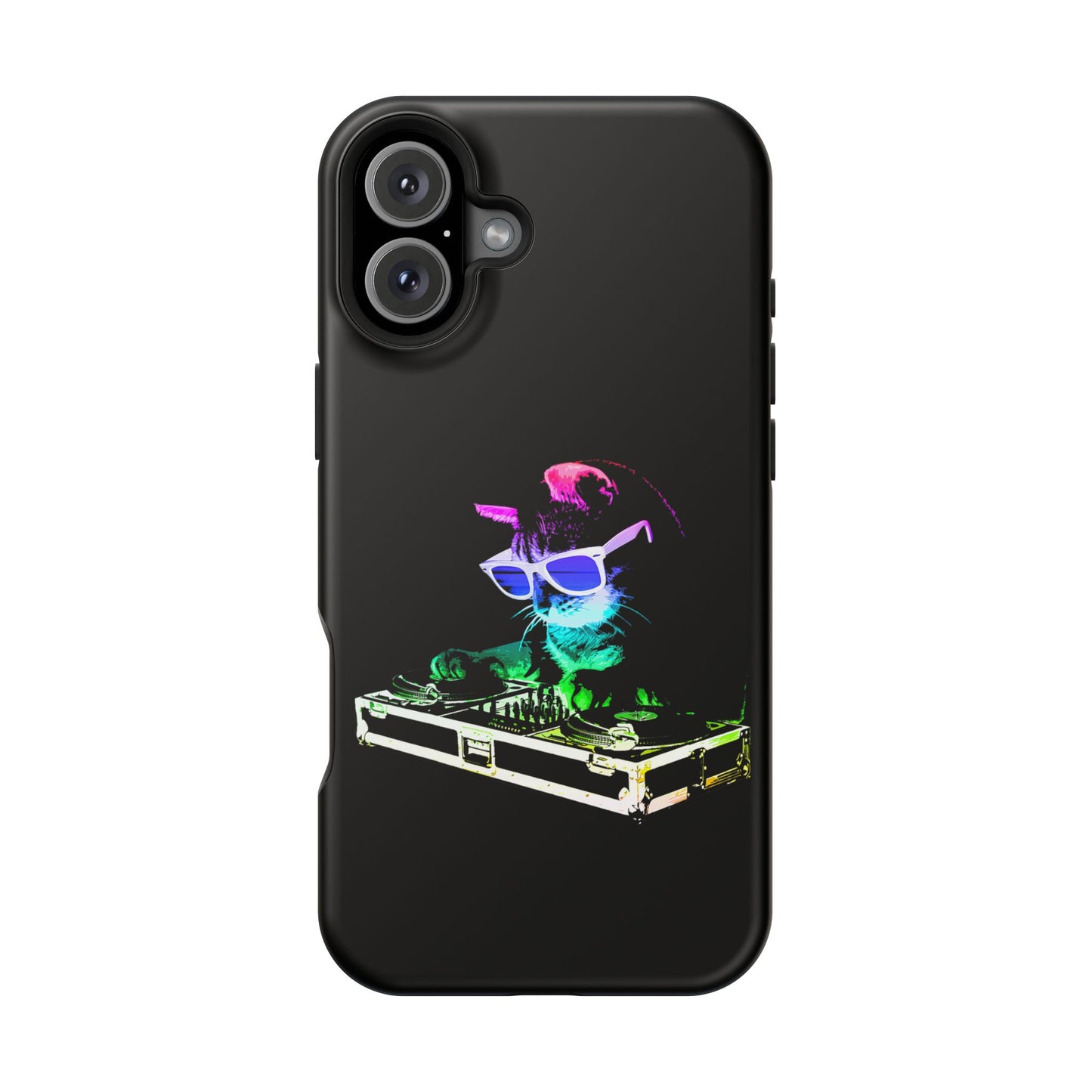 iPhone Case - Retro Rainbow DJ Kitty - MagSafe