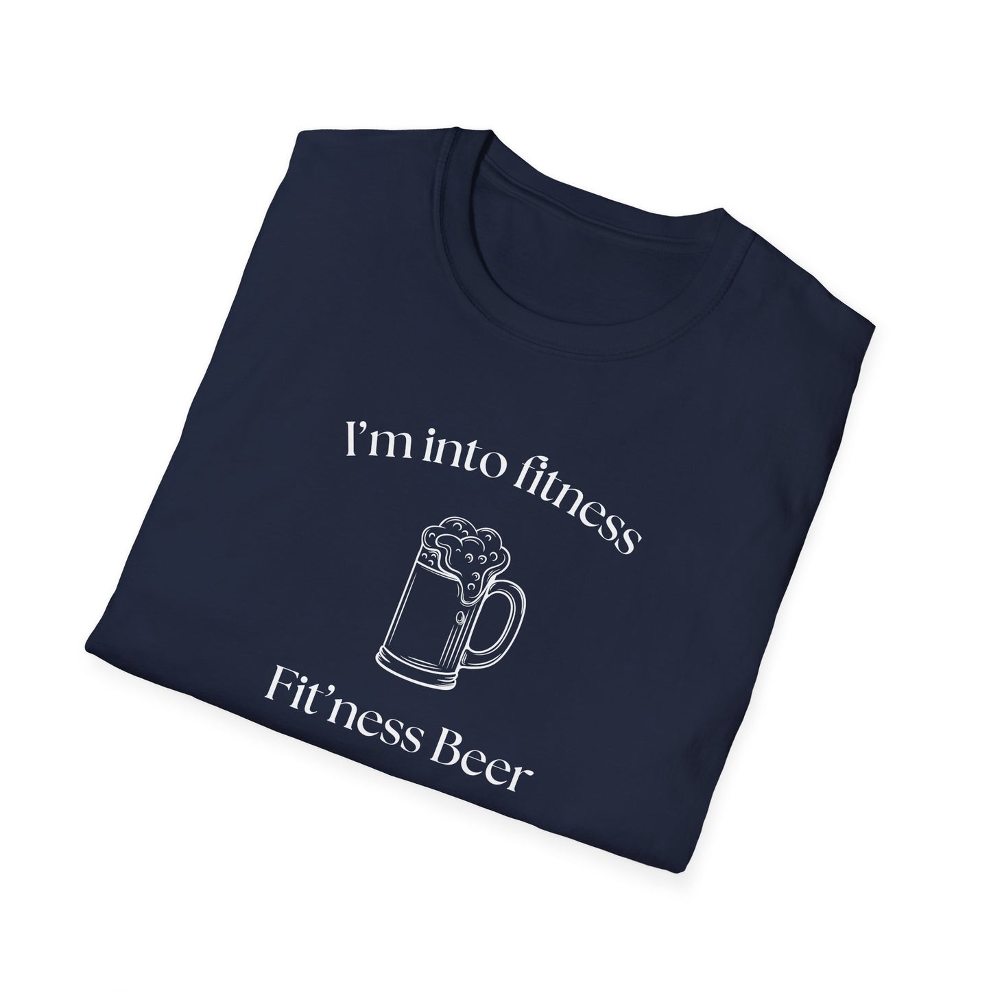 Fitness Beer Unisex Softstyle T-Shirt, Funny Beer Lover Shirt, Gift for Dad, Fitness Humor Tee, Casual Summer Wear, Gym Shirt