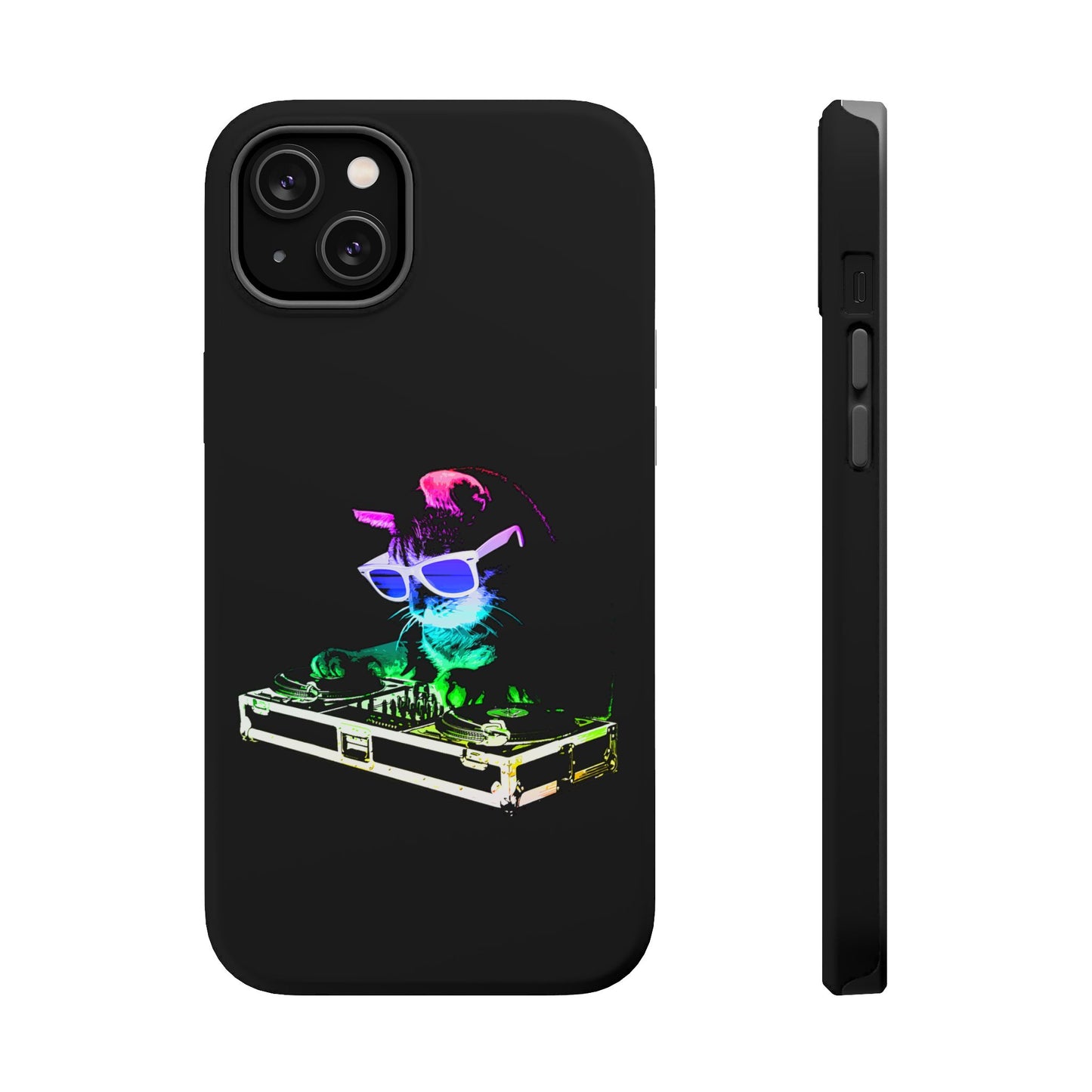 iPhone Case - Retro Rainbow DJ Kitty - MagSafe