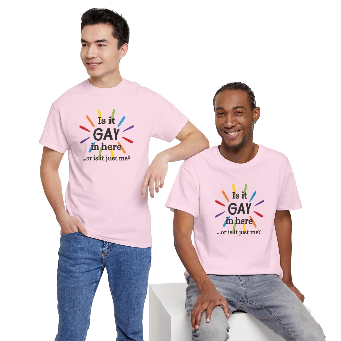 Is it GAY in Here? Unisex Heavy Cotton Tee - LGBTQ+ Pride Shirt