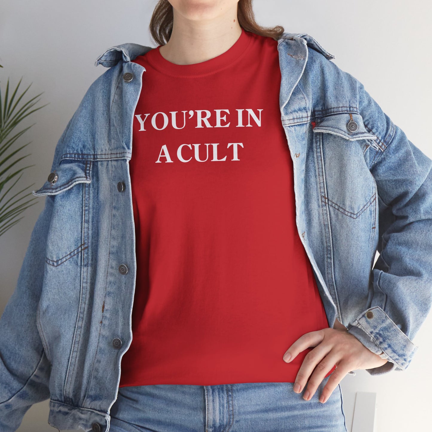 You're In A Cult Unisex Heavy Cotton Tee - Fun Statement T-Shirt for Casual Outings & Events