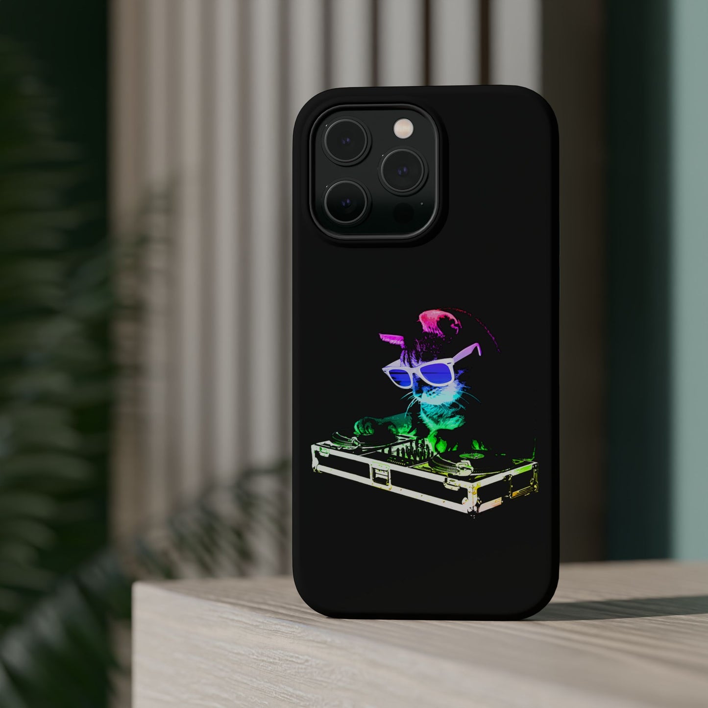 iPhone Case - Retro Rainbow DJ Kitty - MagSafe