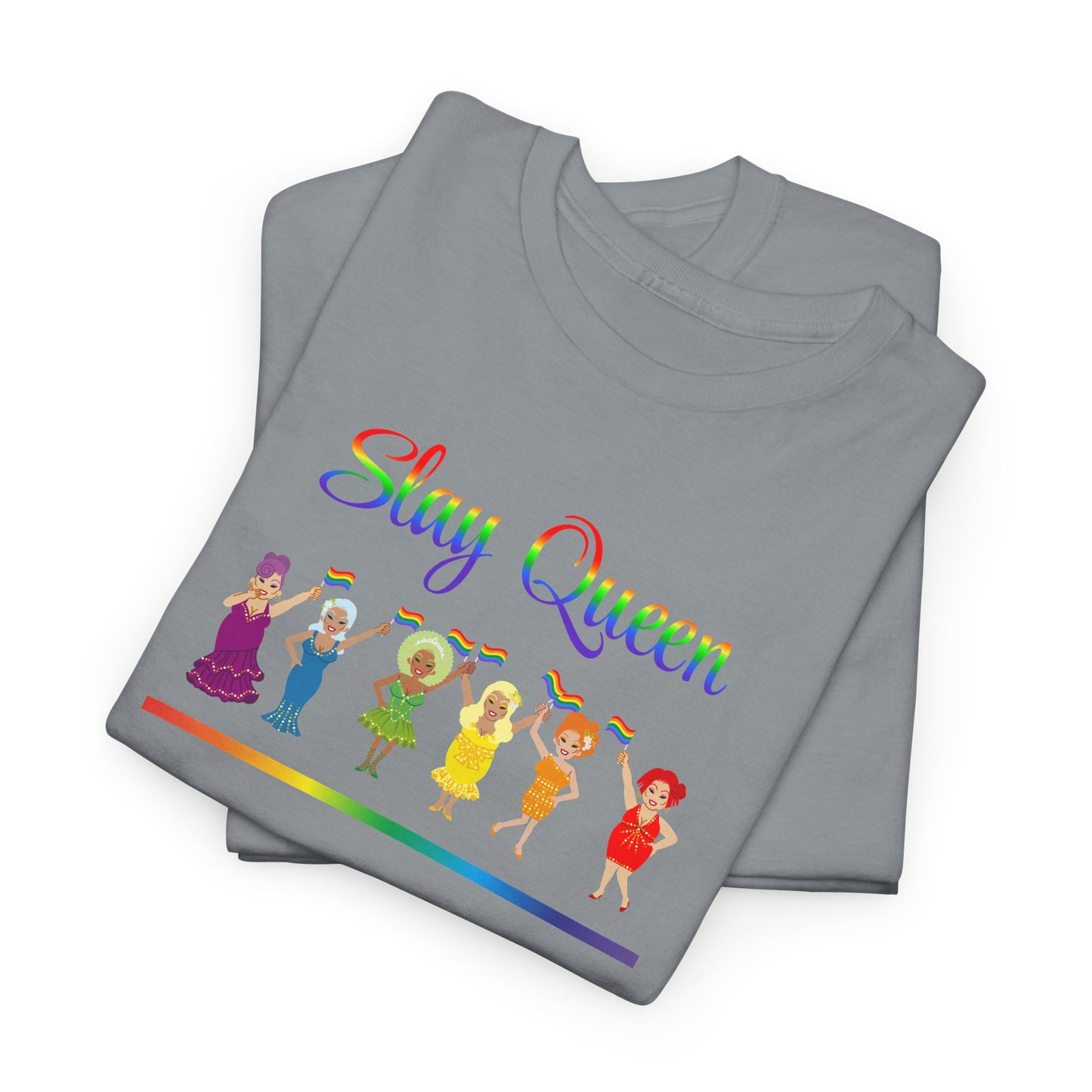 Pride Celebratory Drag Queen Tee - Slay Queen, Unisex Cotton Tee, LGBTQ+ Apparel