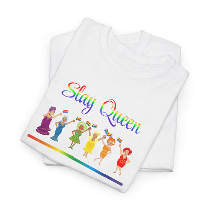 Pride Celebratory Drag Queen Tee - Slay Queen, Unisex Cotton Tee, LGBTQ+ Apparel