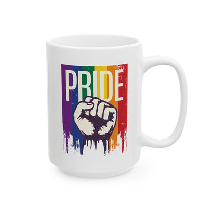 Pride Ceramic Mug - 15oz, Colorful LGBTQ+ Coffee Cup for Celebrations