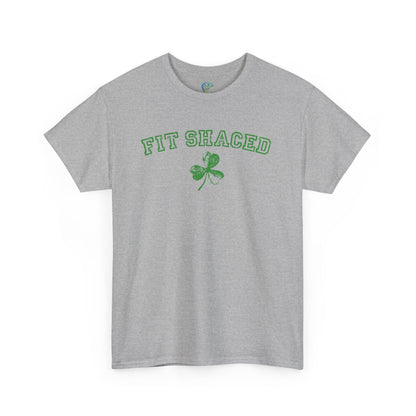 Funny St. Patrick's Day Unisex Heavy Cotton Tee - "Fit Shaced" Shamrock Design