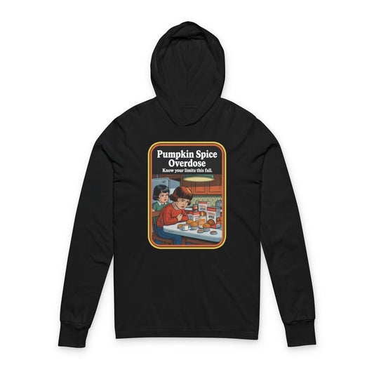 Pumpkin Spice Overdose Hooded Tee, Cozy Fall Apparel, Perfect for Autumn Gatherings, Halloween, Thanksgiving Gift