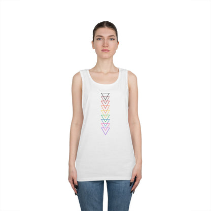 LGBTQ+ Pride Arrows Design Unisex Heavy Cotton Tank Top - Summer Vibes