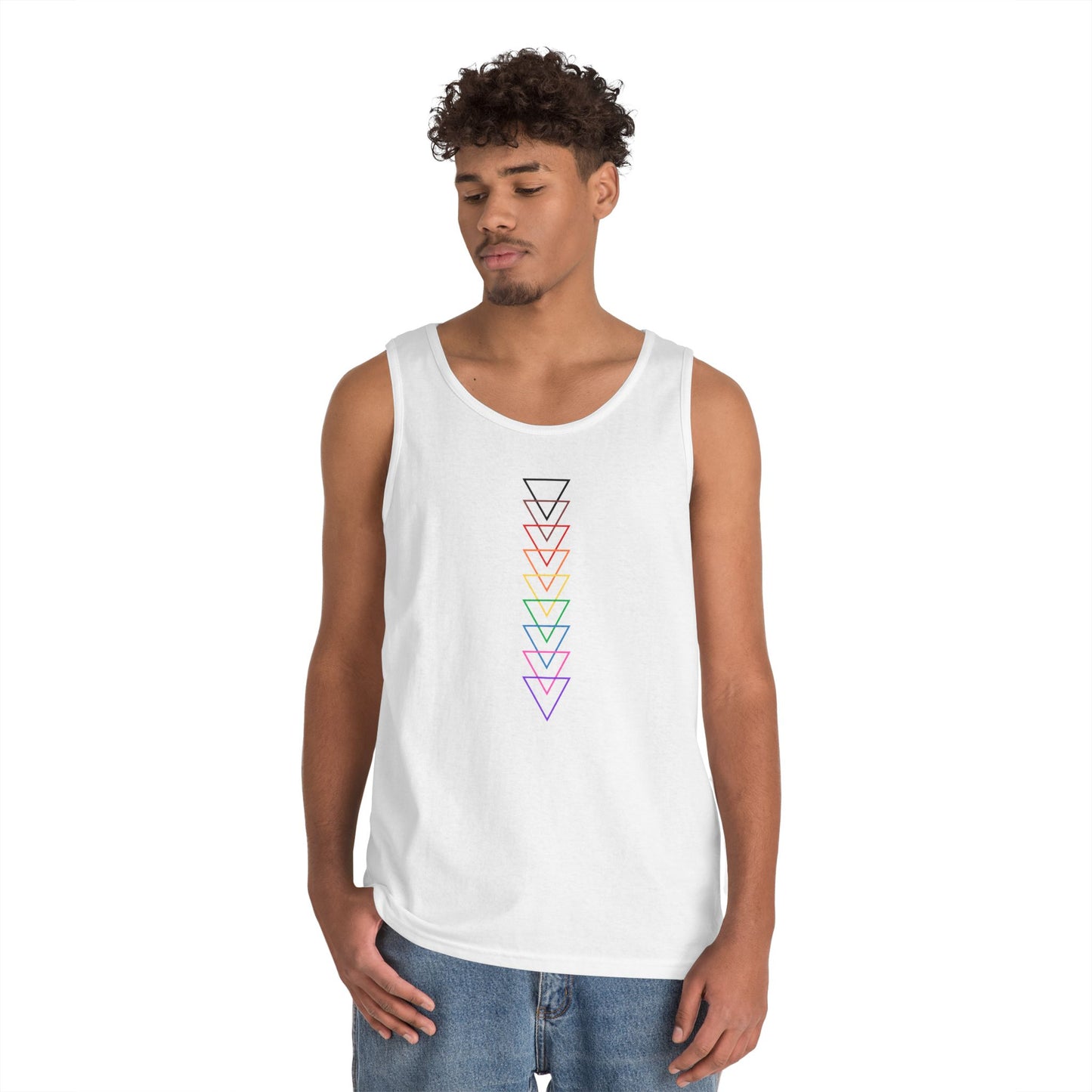LGBTQ+ Pride Arrows Design Unisex Heavy Cotton Tank Top - Summer Vibes
