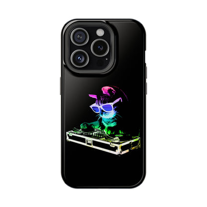 iPhone Case - Retro Rainbow DJ Kitty - MagSafe