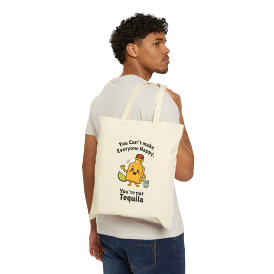 Funny Cotton Canvas Tote Bag - You're Not Tequila - Gift for Friends, Beach Bag, Grocery Bag, Eco-Friendly, Humorous Tote