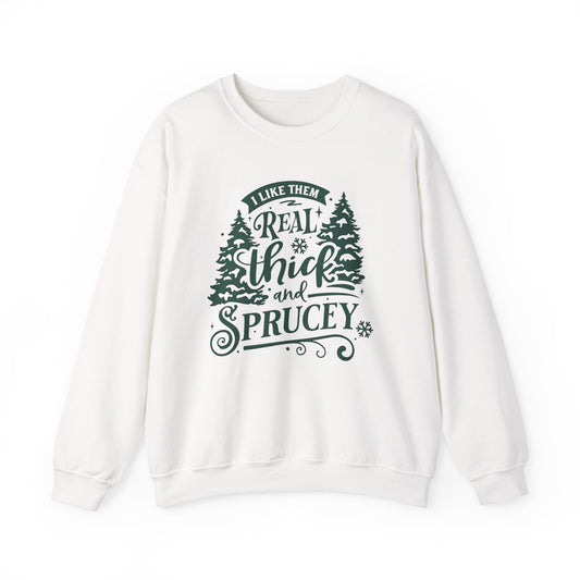 Funny Christmas - Real Tick and Sprucey Sweatshirt — Vintage Christmas Tree Holiday Crewneck