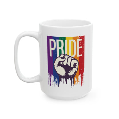 Pride Ceramic Mug - 15oz, Colorful LGBTQ+ Coffee Cup for Celebrations