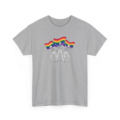 Pride Celebration Tee, Rainbow Skeletons Shirt, Unisex Cotton T-Shirt, LGBTQ+ Apparel, Fun Party Wear, Festival Top