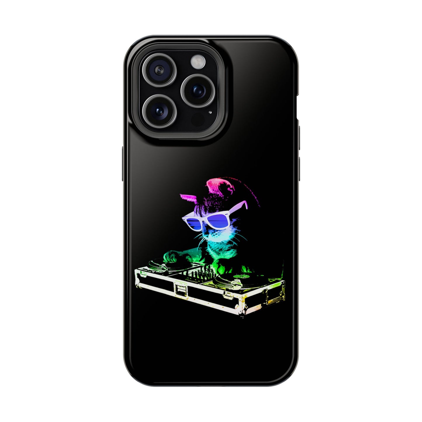 iPhone Case - Retro Rainbow DJ Kitty - MagSafe