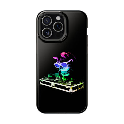 iPhone Case - Retro Rainbow DJ Kitty - MagSafe