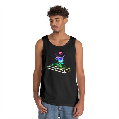 Retro Rainbow DJ Kitty Tank Top