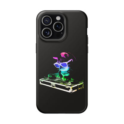iPhone Case - Retro Rainbow DJ Kitty - MagSafe