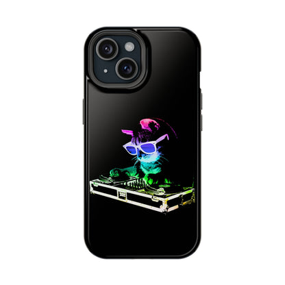 iPhone Case - Retro Rainbow DJ Kitty - MagSafe