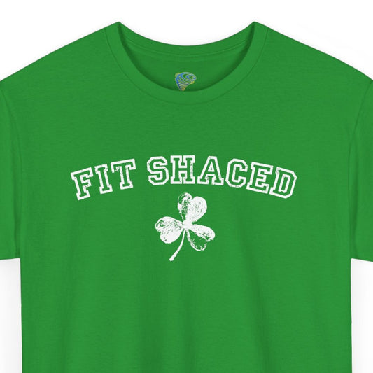 Funny St. Patrick's Day Unisex Heavy Cotton Tee - "Fit Shaced" Shamrock Design