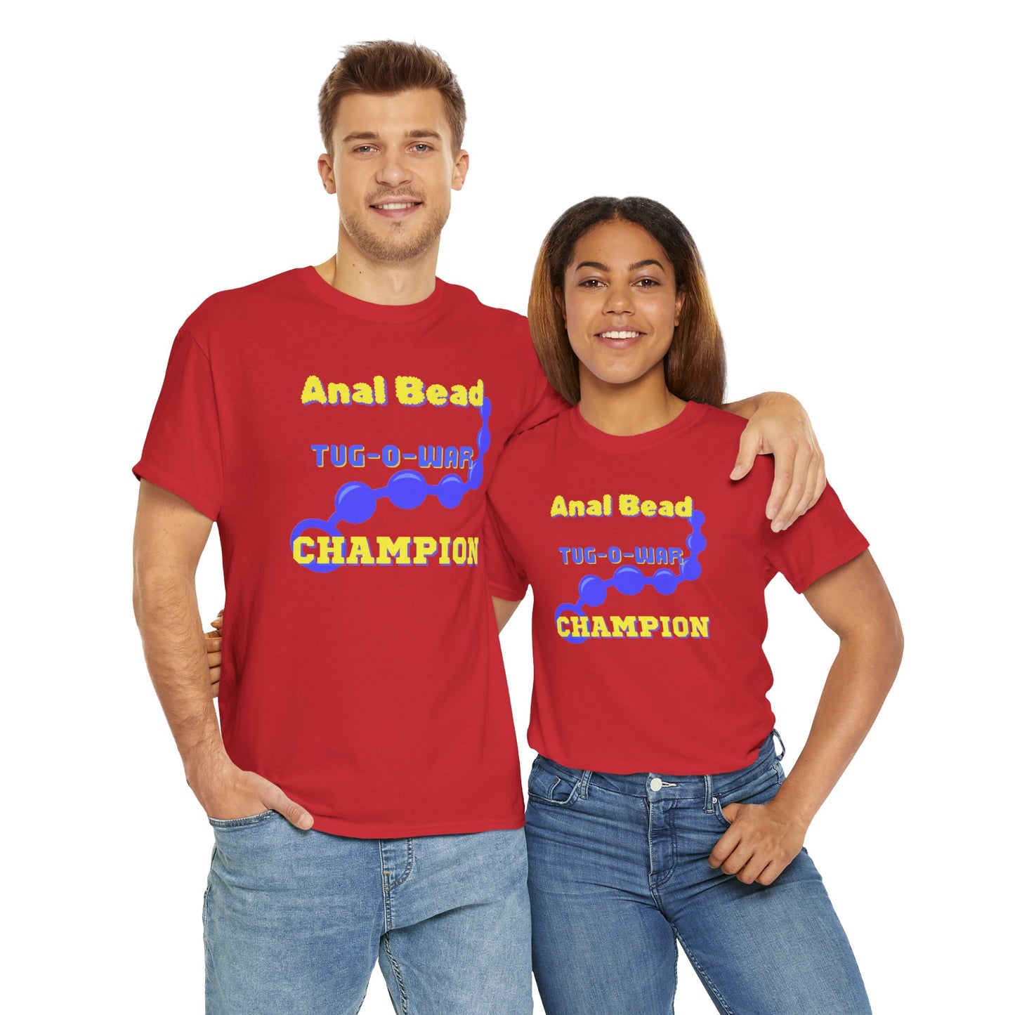 Funny Gag Gift Anal Bead Tug-O-War Champion Tee