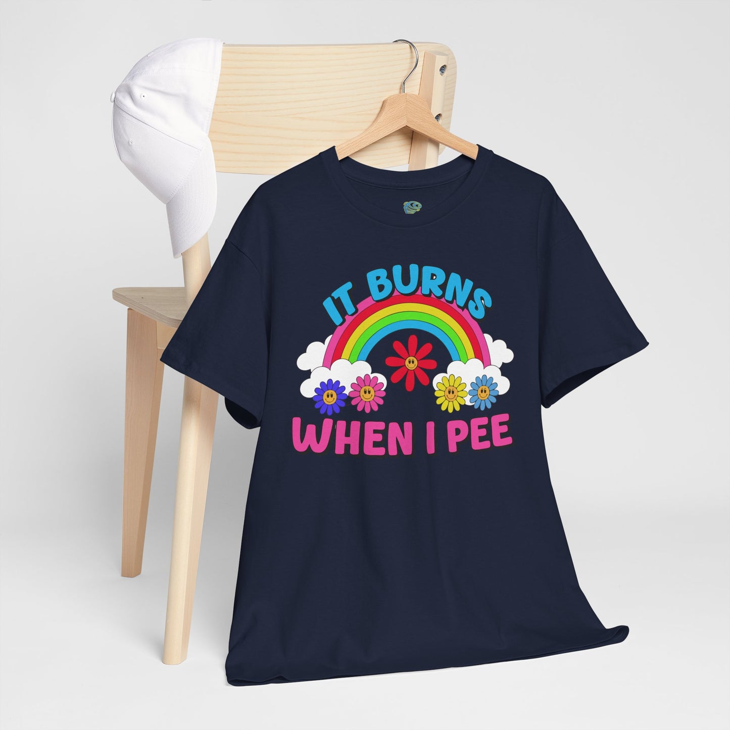 Funny It Burns When I Pee T-Shirt, Unisex Heavy Cotton Tee, Joke Tee, Gag Gift Shirt, Humor Top