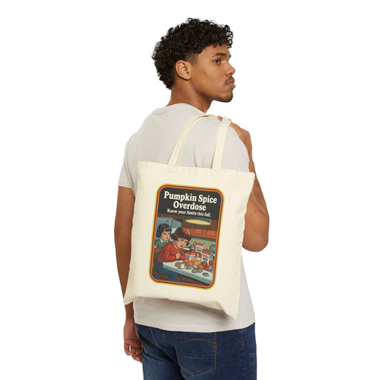 Autumn Pumpkin Spice Overdose Tote Bag | Eco-Friendly Canvas | Fall Gift | Reusable Shopping Bag | Seasonal Decor | Fall Vibes