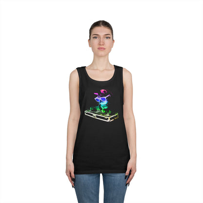 Retro Rainbow DJ Kitty Tank Top