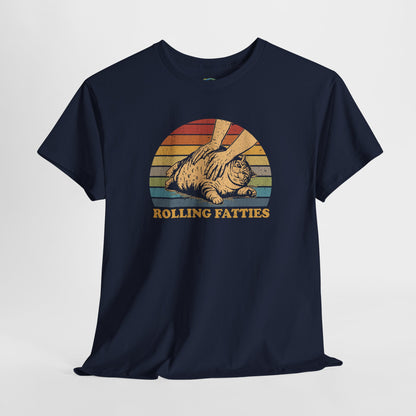 Funny 'Rolling Fatties' Unisex Tee - Fat Cat T-shirt