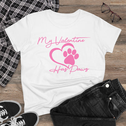 Dog Lover Women's T-Shirt - Valentine's Day 'My Valentine Has Paws'