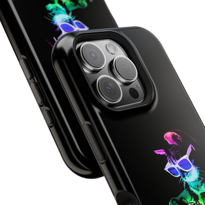 iPhone Case - Retro Rainbow DJ Kitty - MagSafe