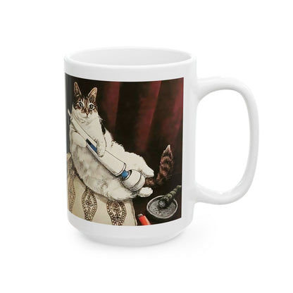 Coffee Mug Funny Cat Toy Adult Humor 15oz Ceramic