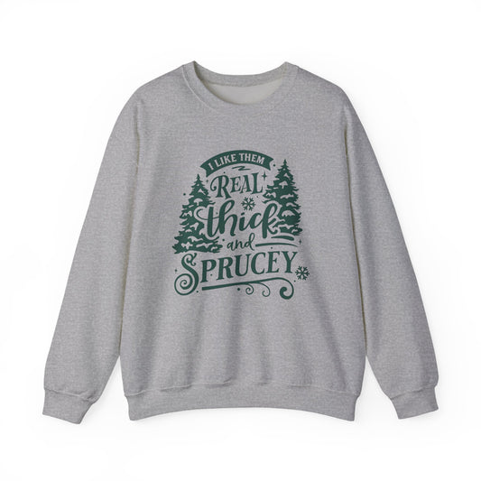 Funny Christmas - Real Tick and Sprucey Sweatshirt — Vintage Christmas Tree Holiday Crewneck