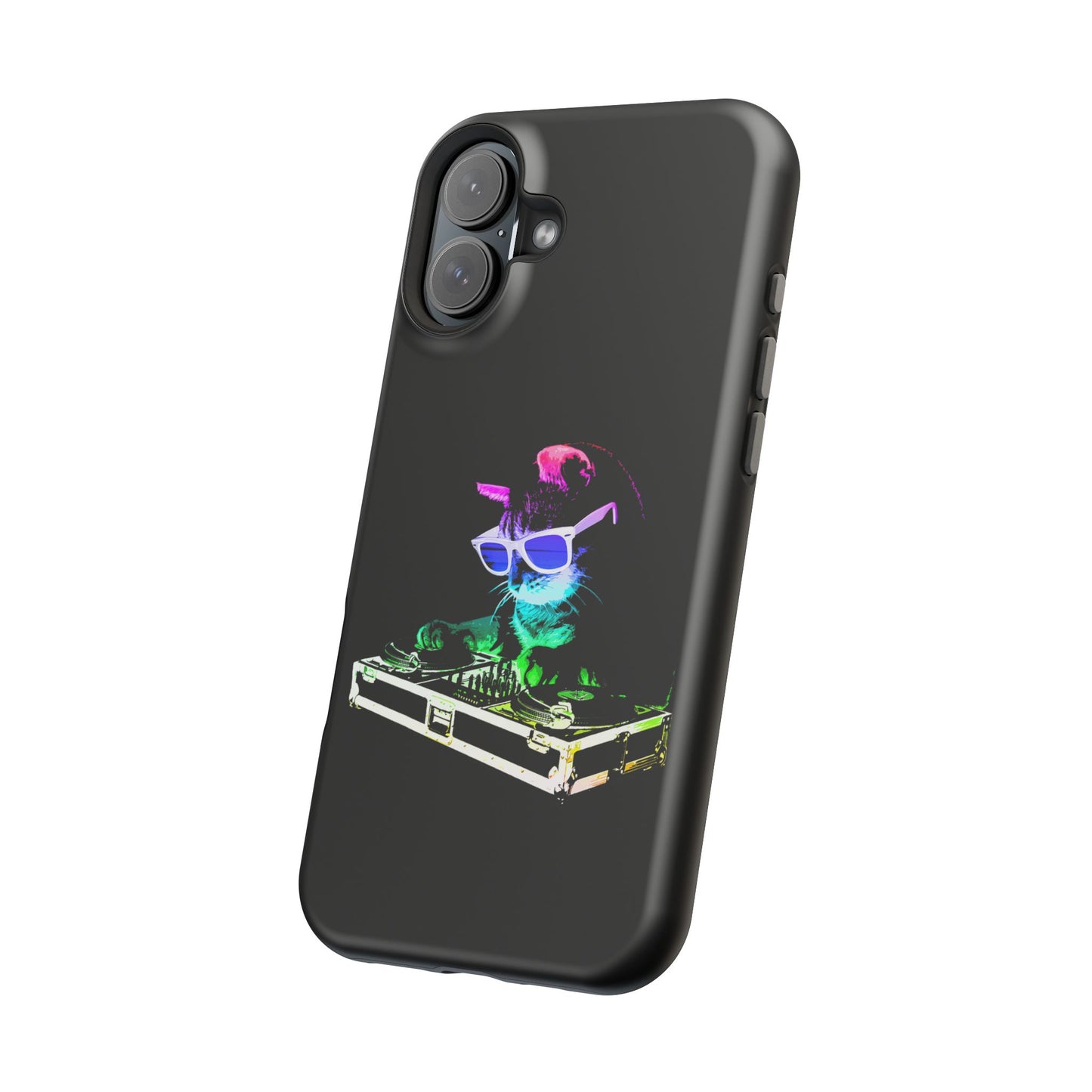 iPhone Case - Retro Rainbow DJ Kitty - MagSafe