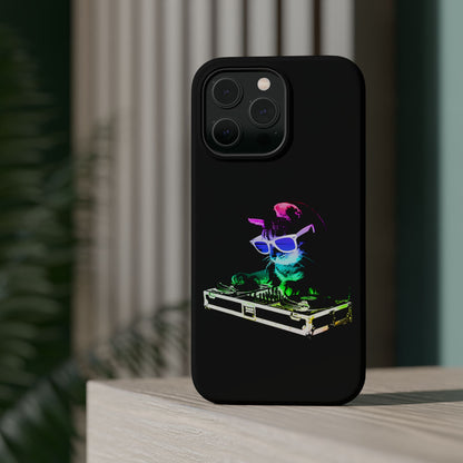 iPhone Case - Retro Rainbow DJ Kitty - MagSafe
