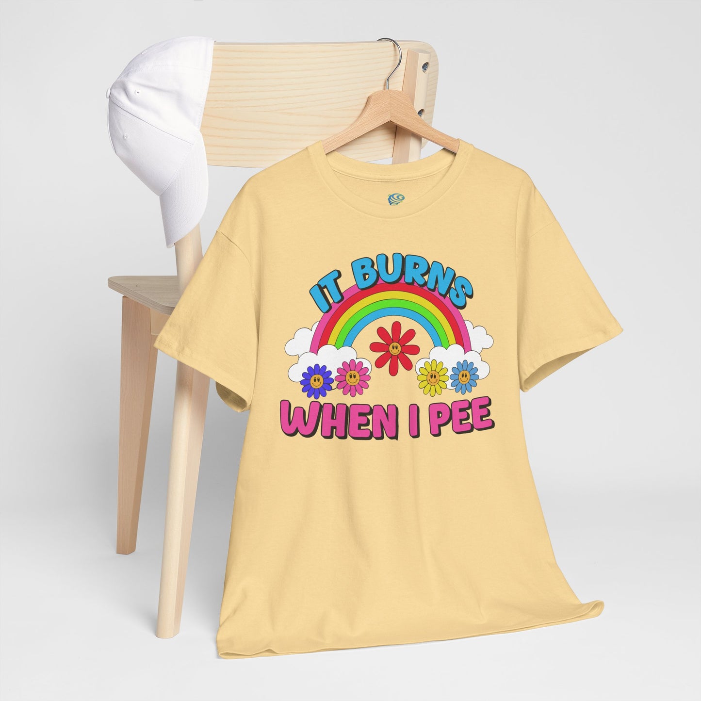 Funny It Burns When I Pee T-Shirt, Unisex Heavy Cotton Tee, Joke Tee, Gag Gift Shirt, Humor Top