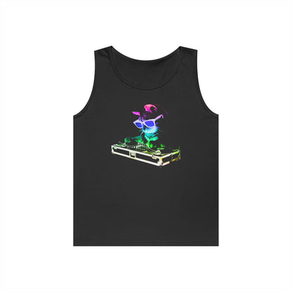 Retro Rainbow DJ Kitty Tank Top
